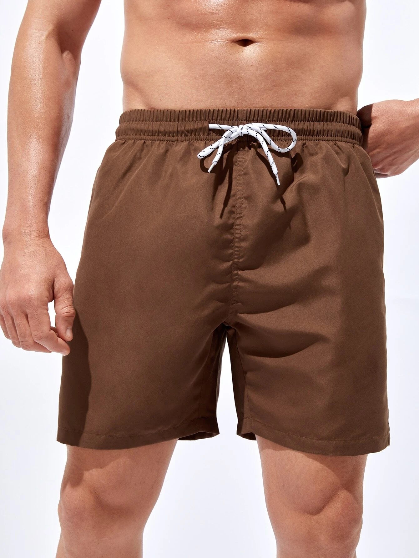 Plain Classic Drawstring Pocket Shorts-Waves And Trunks