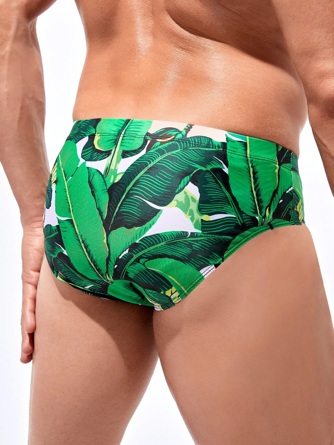 Tropical Floral Pattern Swim Briefs-Waves And Trunks