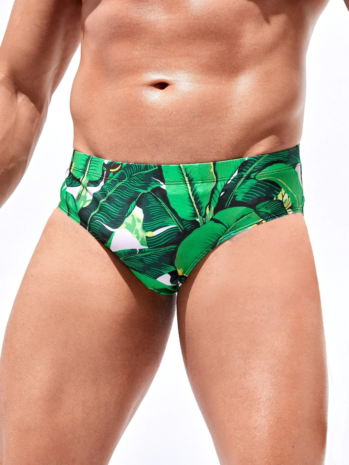 Tropical Floral Pattern Swim Briefs-Waves And Trunks