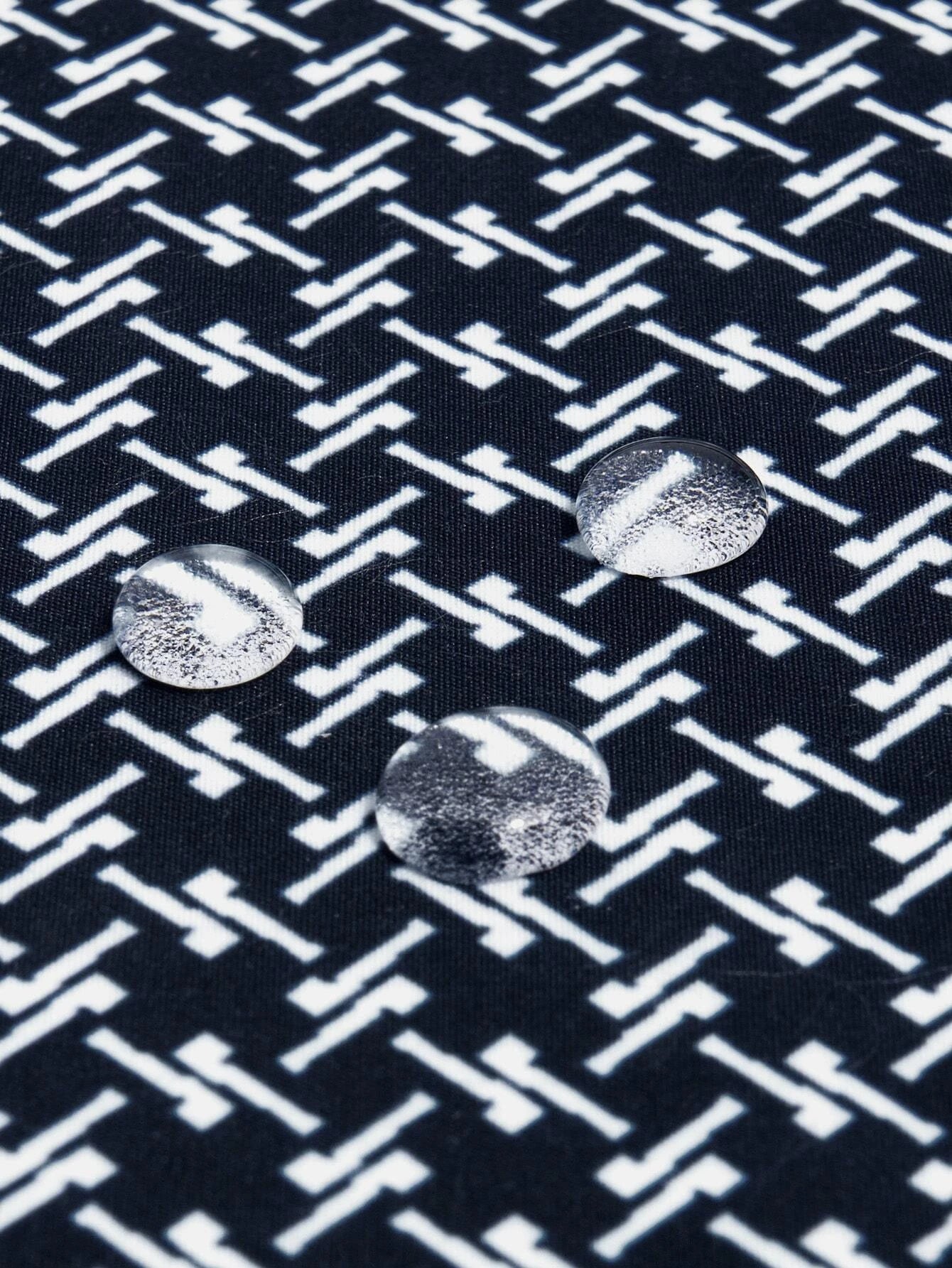 Allover Print Patched Drawstring Waist Swim Trunks-Waves And Trunks