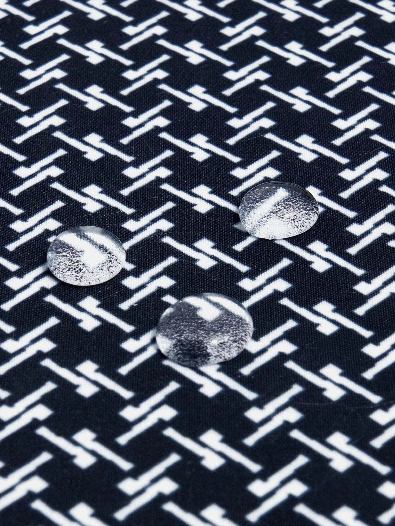 Allover Print Patched Drawstring Waist Swim Trunks-Waves And Trunks