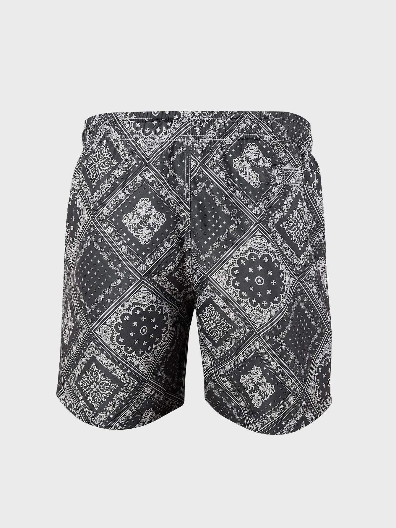 Scarf Print Swim Trunks-Waves And Trunks