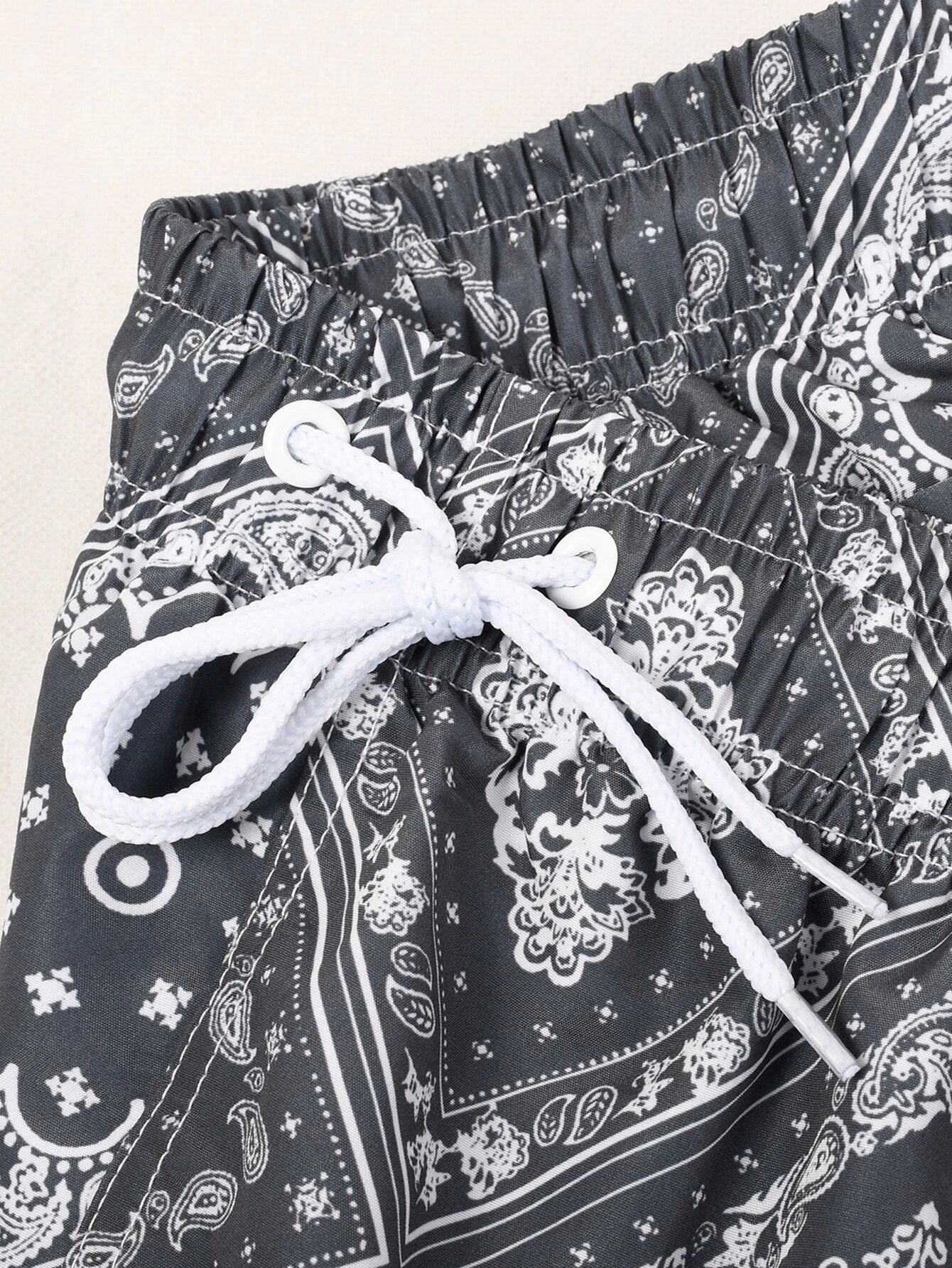 Scarf Print Swim Trunks-Waves And Trunks