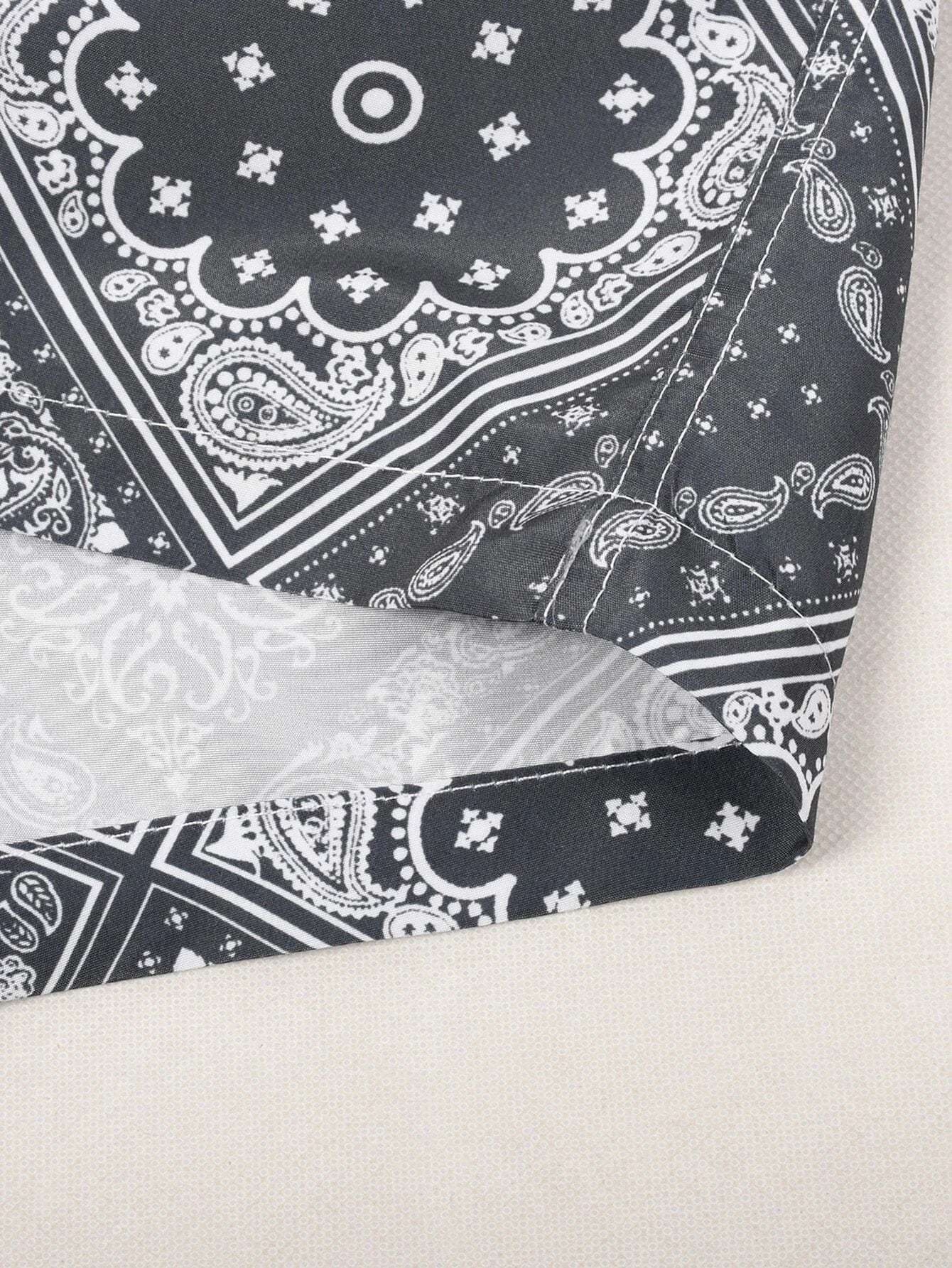 Scarf Print Swim Trunks-Waves And Trunks