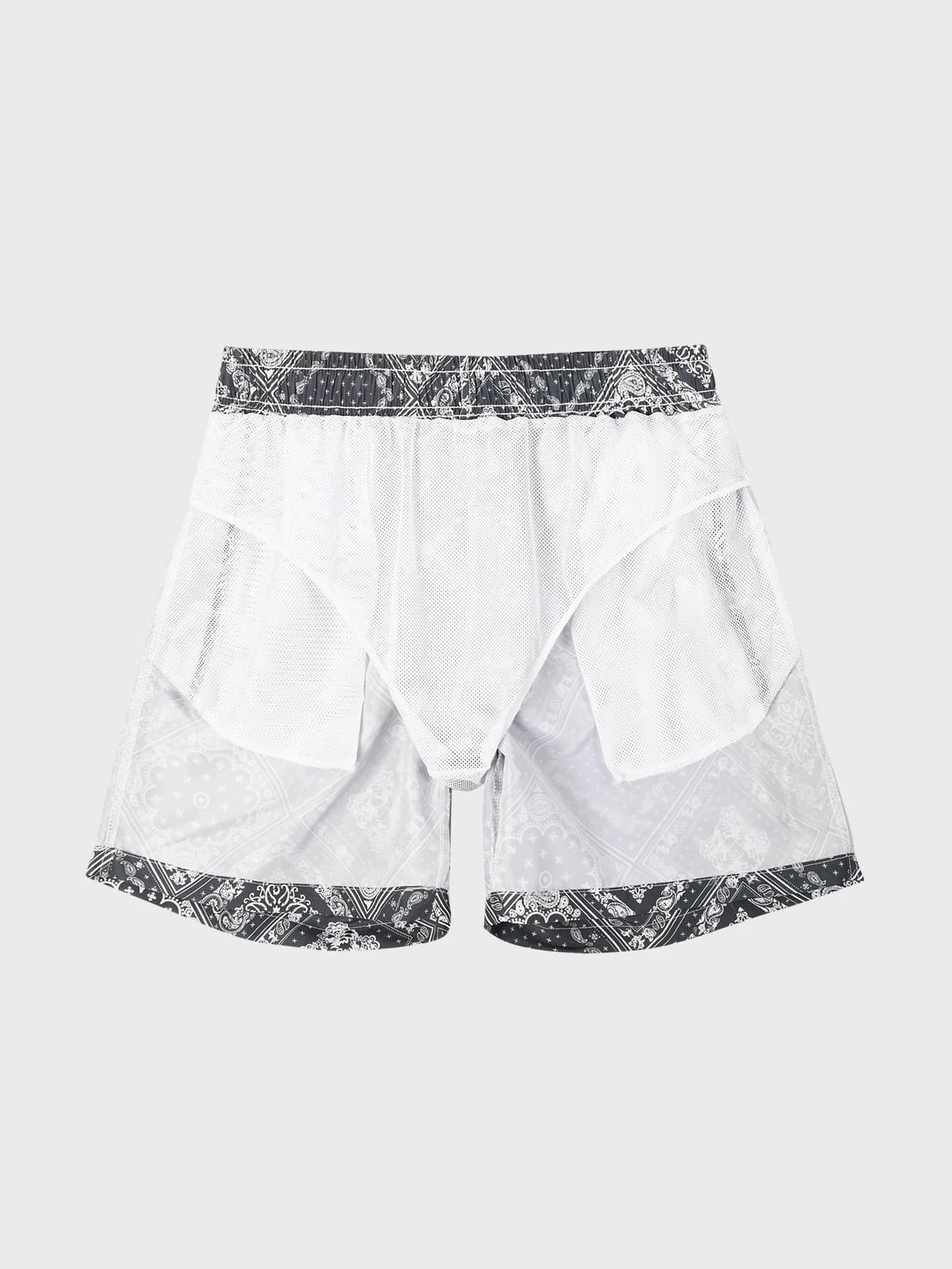 Scarf Print Swim Trunks-Waves And Trunks