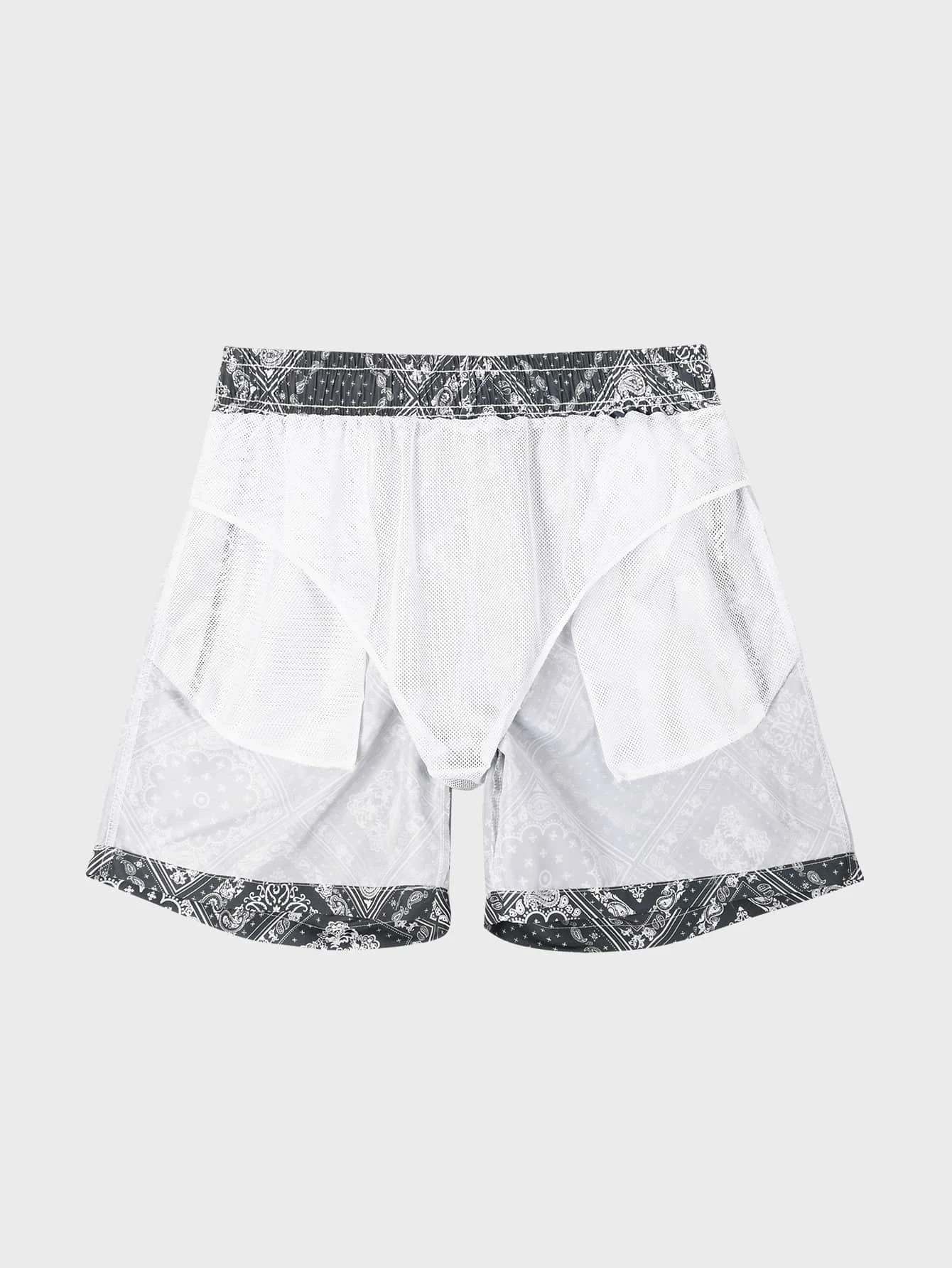 Scarf Print Swim Trunks-Waves And Trunks