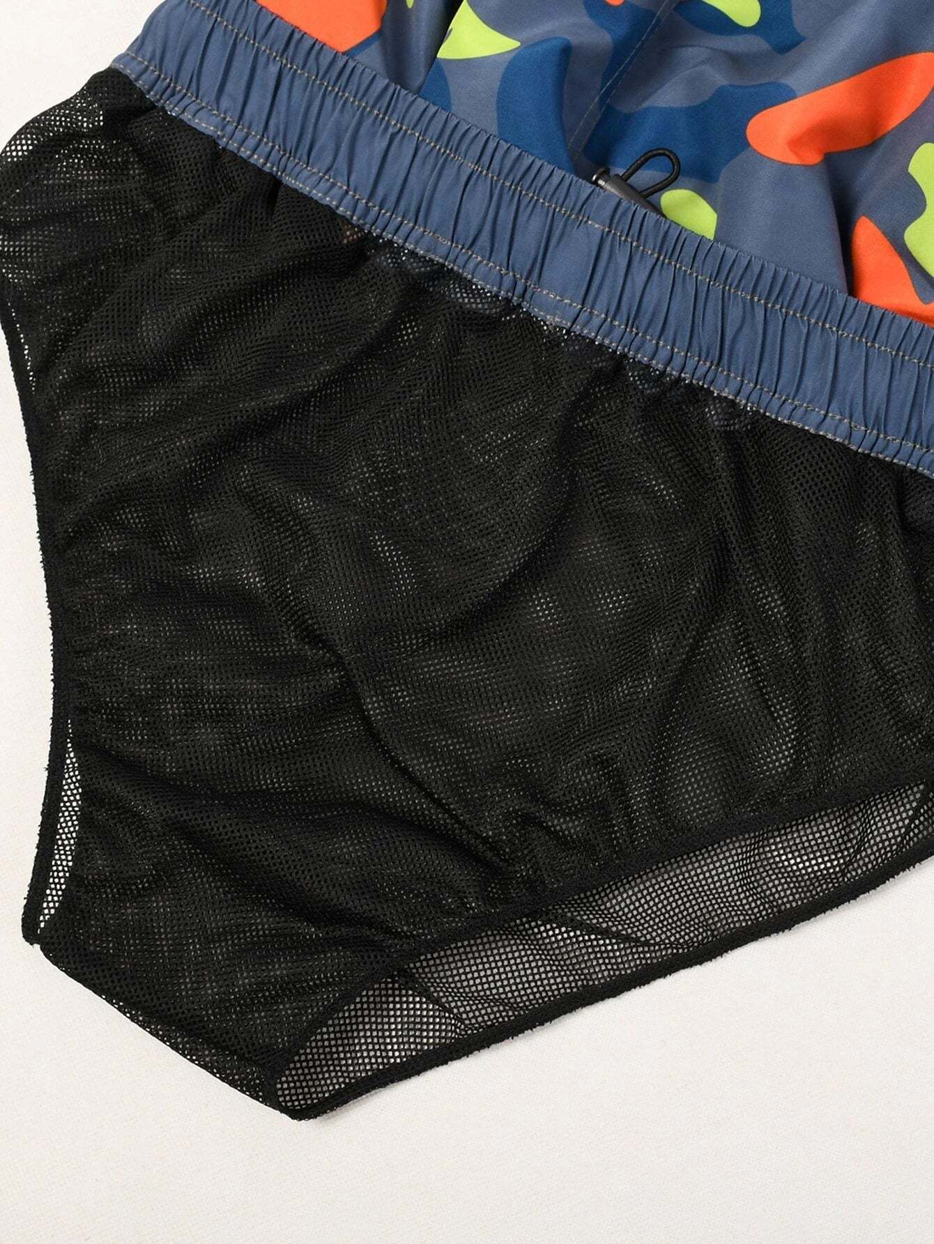 Allover Print Drawstring Waist Beach Shorts-Waves And Trunks