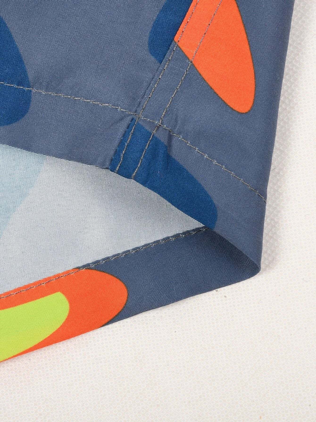 Allover Print Drawstring Waist Beach Shorts-Waves And Trunks