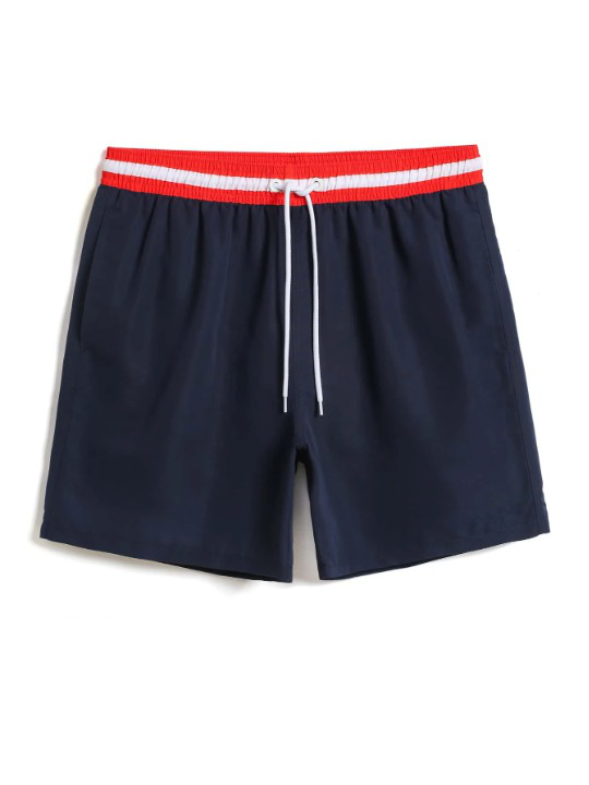 Striped Tape Swim Shorts-Waves And Trunks