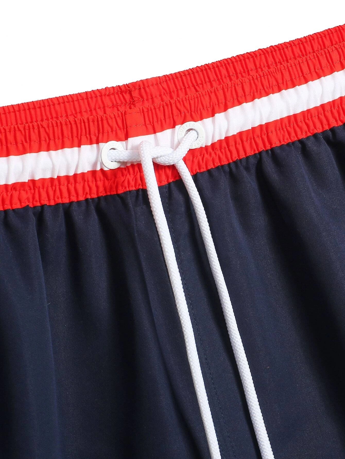 Striped Tape Swim Shorts-Waves And Trunks