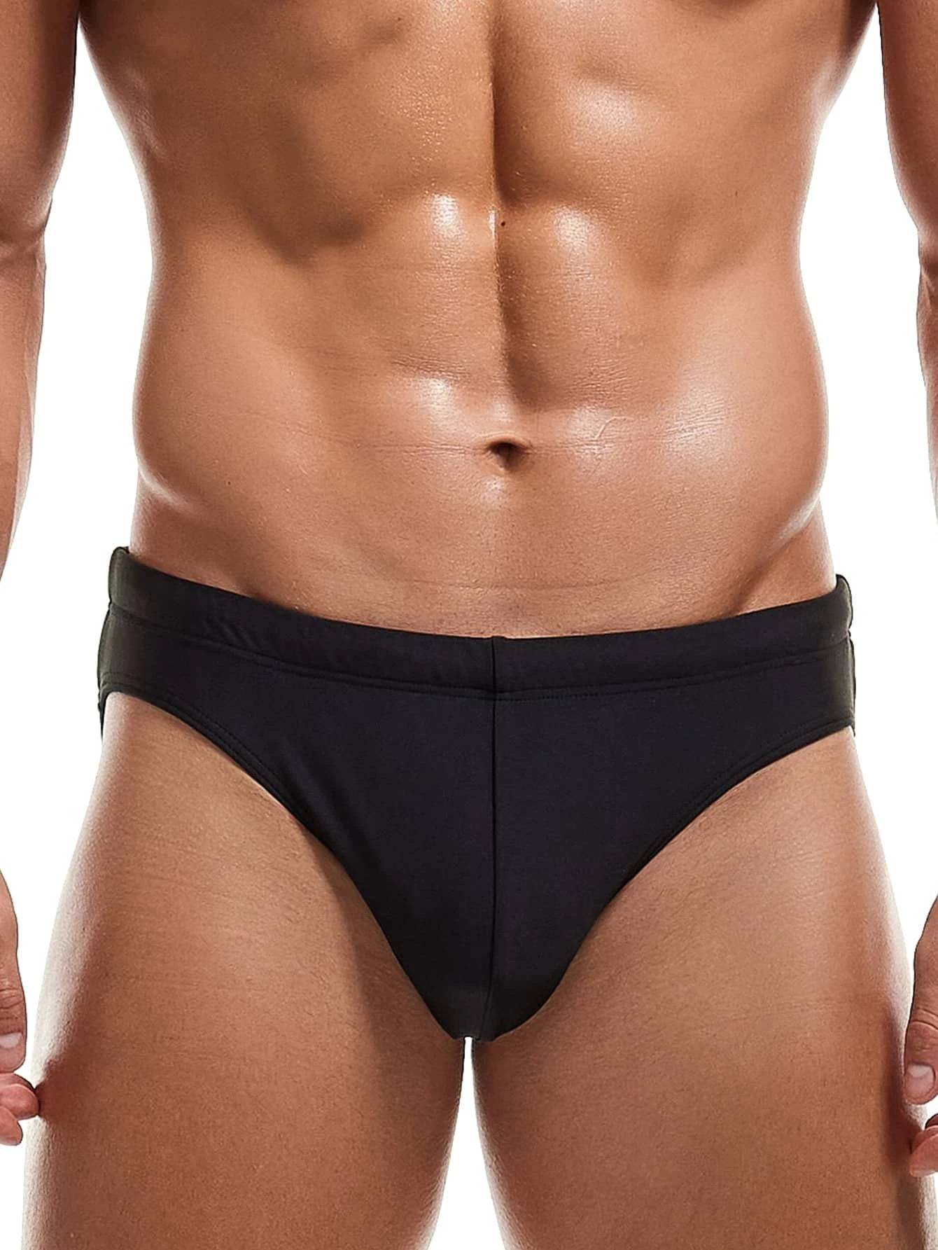 Solid Colored Swim Brief-Waves And Trunks