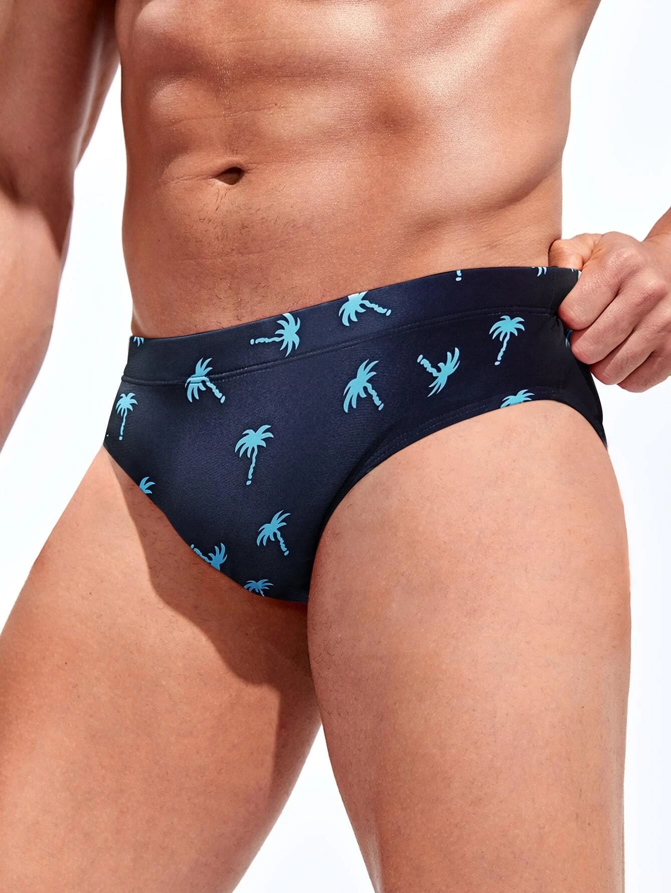 Tropical Print Swim Brief-Waves And Trunks