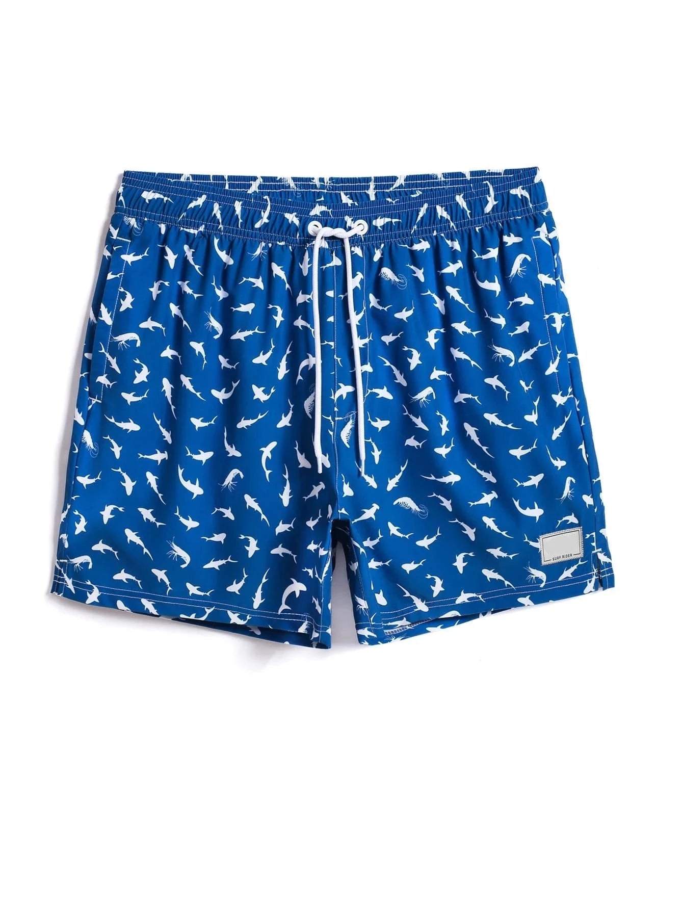 Allover Print Swim Trunks And Compression Liner-Waves And Trunks