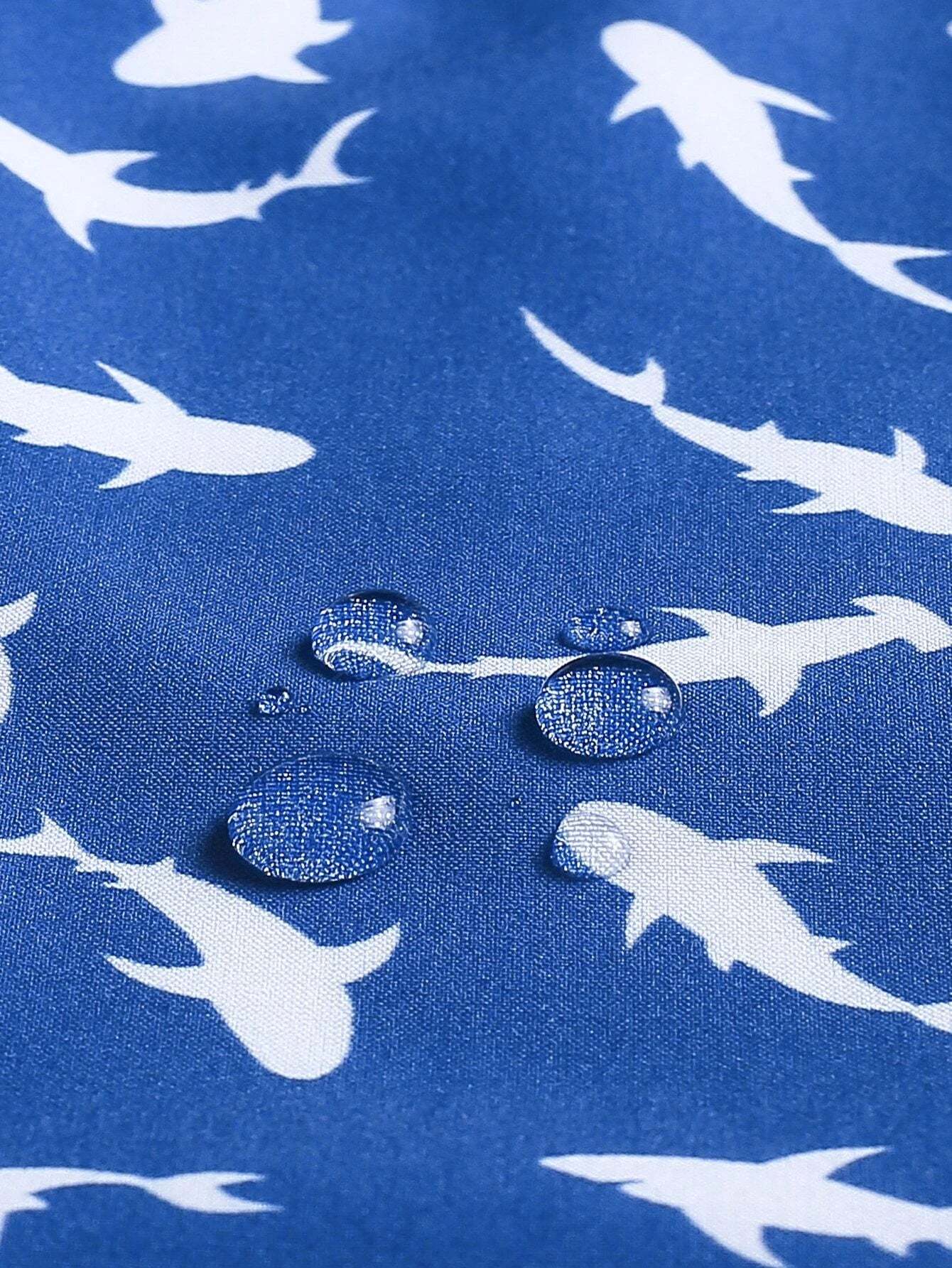 Allover Print Swim Trunks And Compression Liner-Waves And Trunks