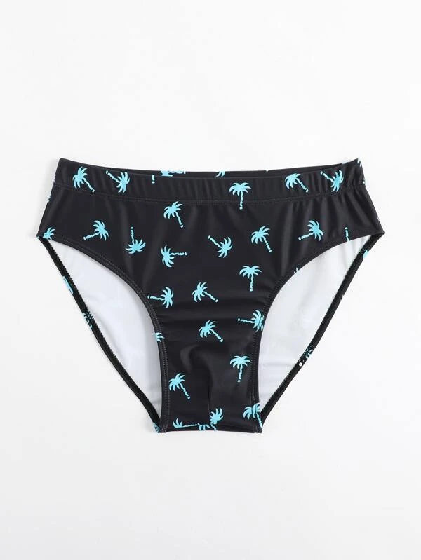 Exotic Tropical Print Swim Brief-Waves And Trunks