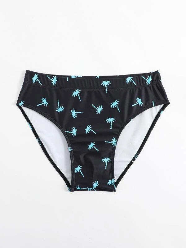 Exotic Tropical Print Swim Brief-Waves And Trunks