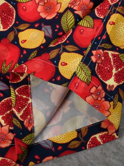 Lemon And Pomegranate Print Swim Trunks-Waves And Trunks