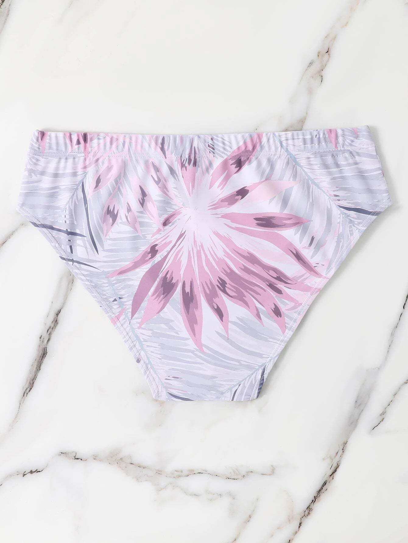 Tropical Printed Swim Brief-Waves And Trunks