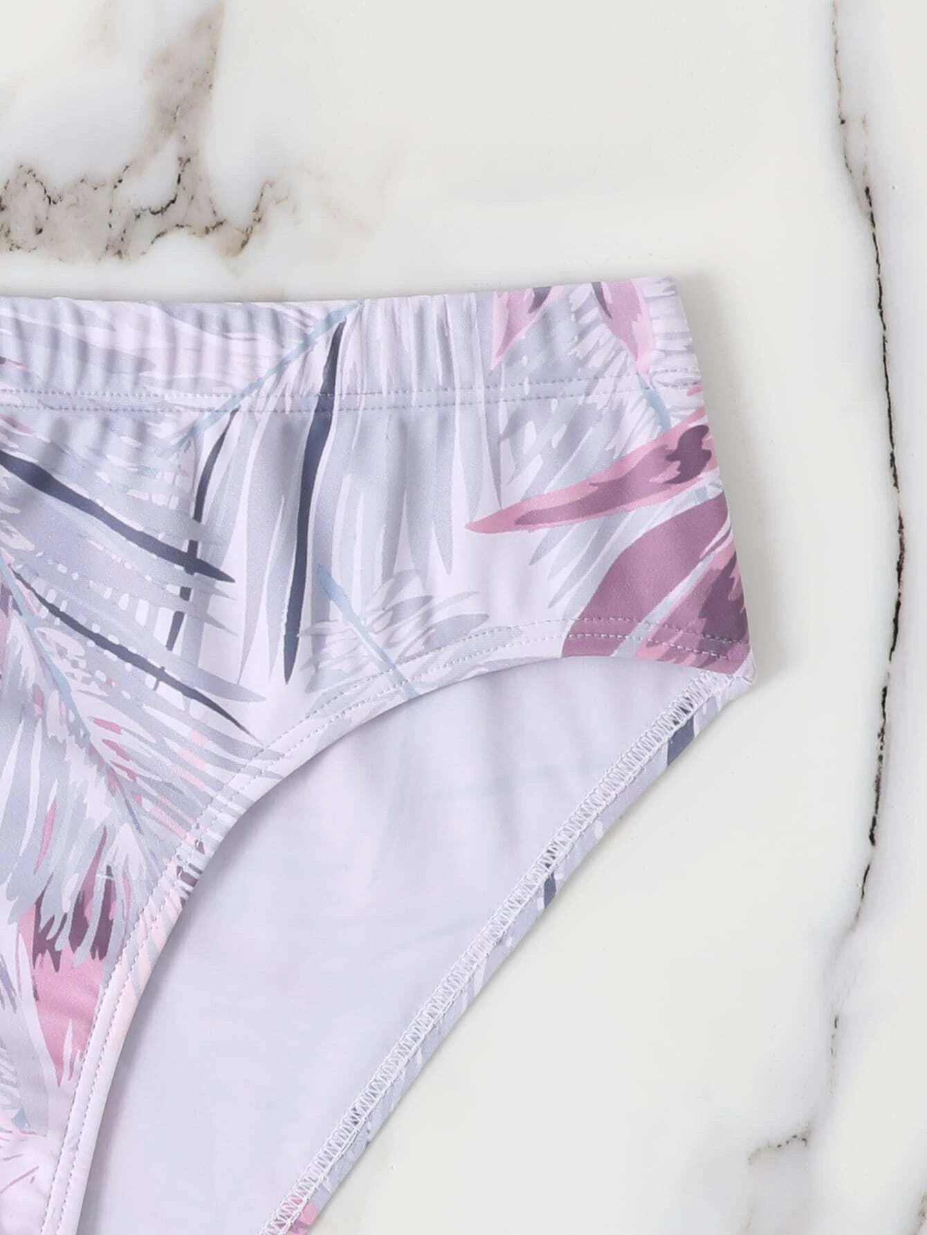 Tropical Printed Swim Brief-Waves And Trunks