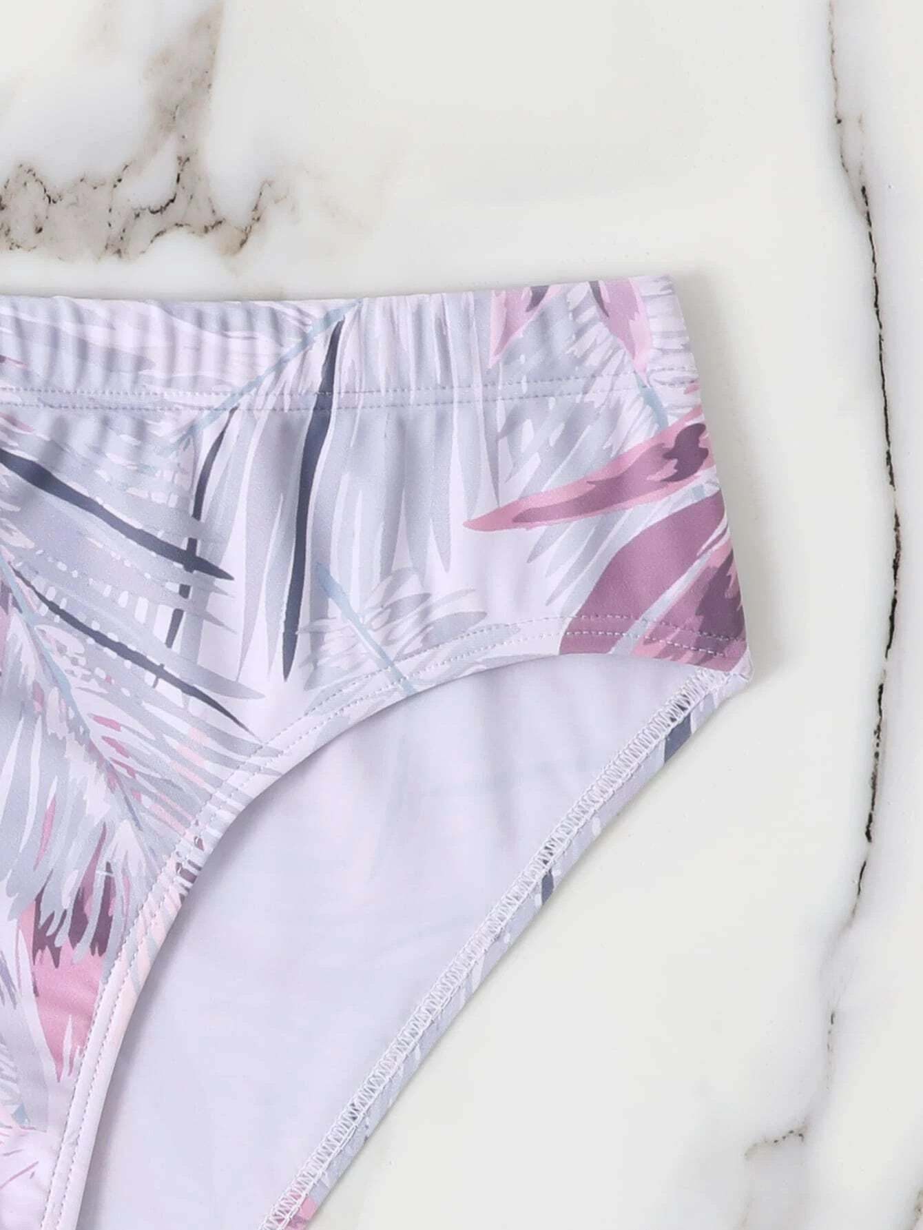 Tropical Printed Swim Brief-Waves And Trunks