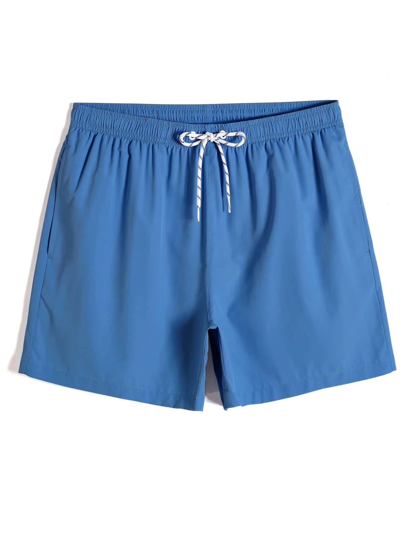 Solid Colored Waist Swim Trunks-Waves And Trunks
