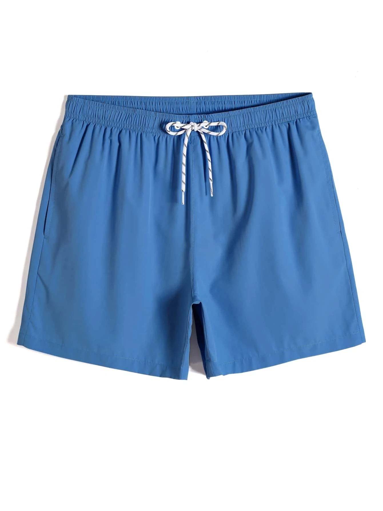 Solid Colored Waist Swim Trunks-Waves And Trunks