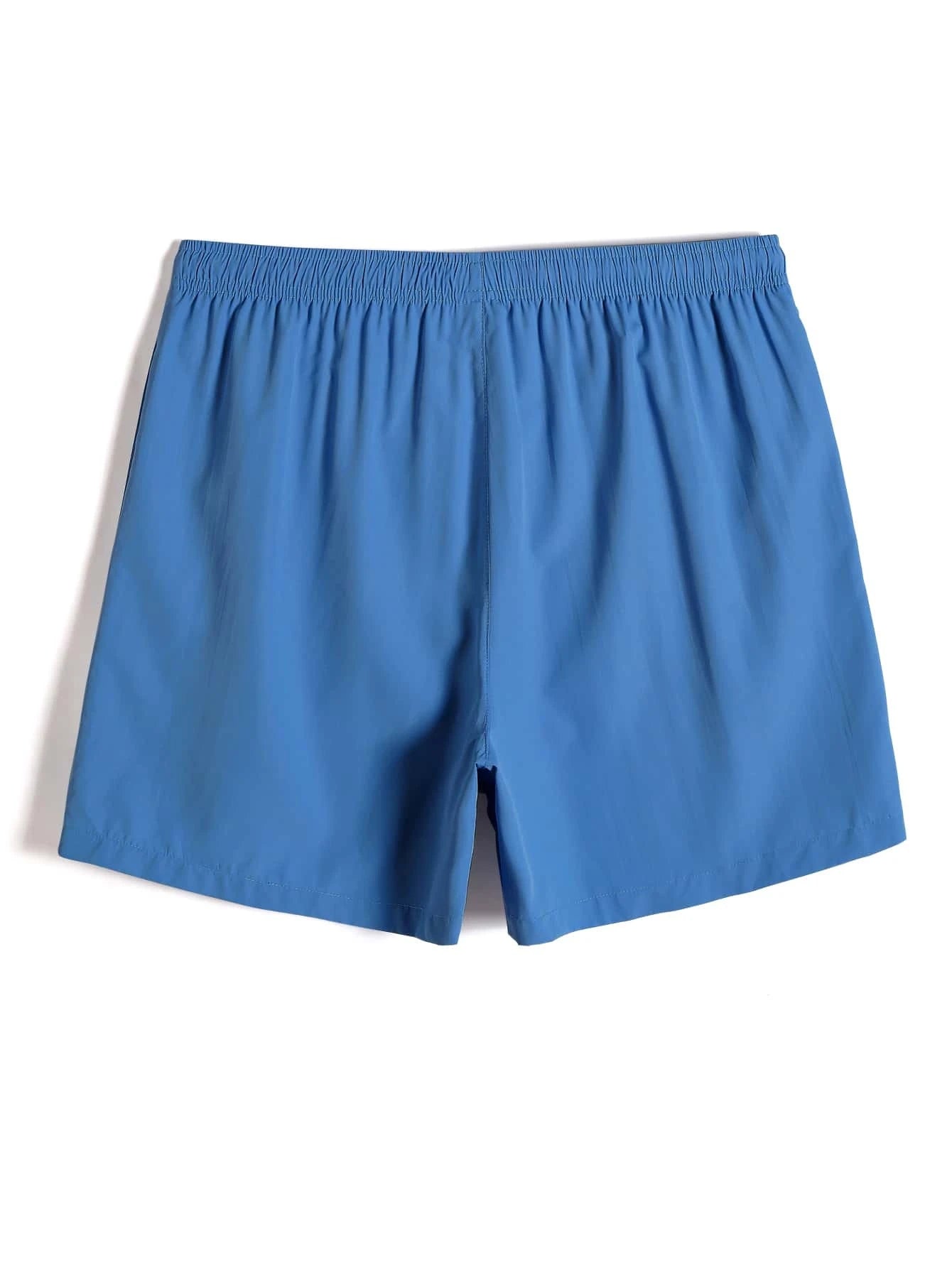 Plain Fabric Waist Swim Trunks-Waves And Trunks