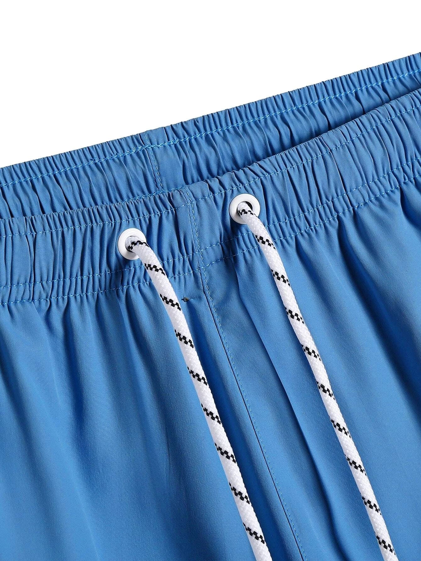 Solid Colored Waist Swim Trunks-Waves And Trunks