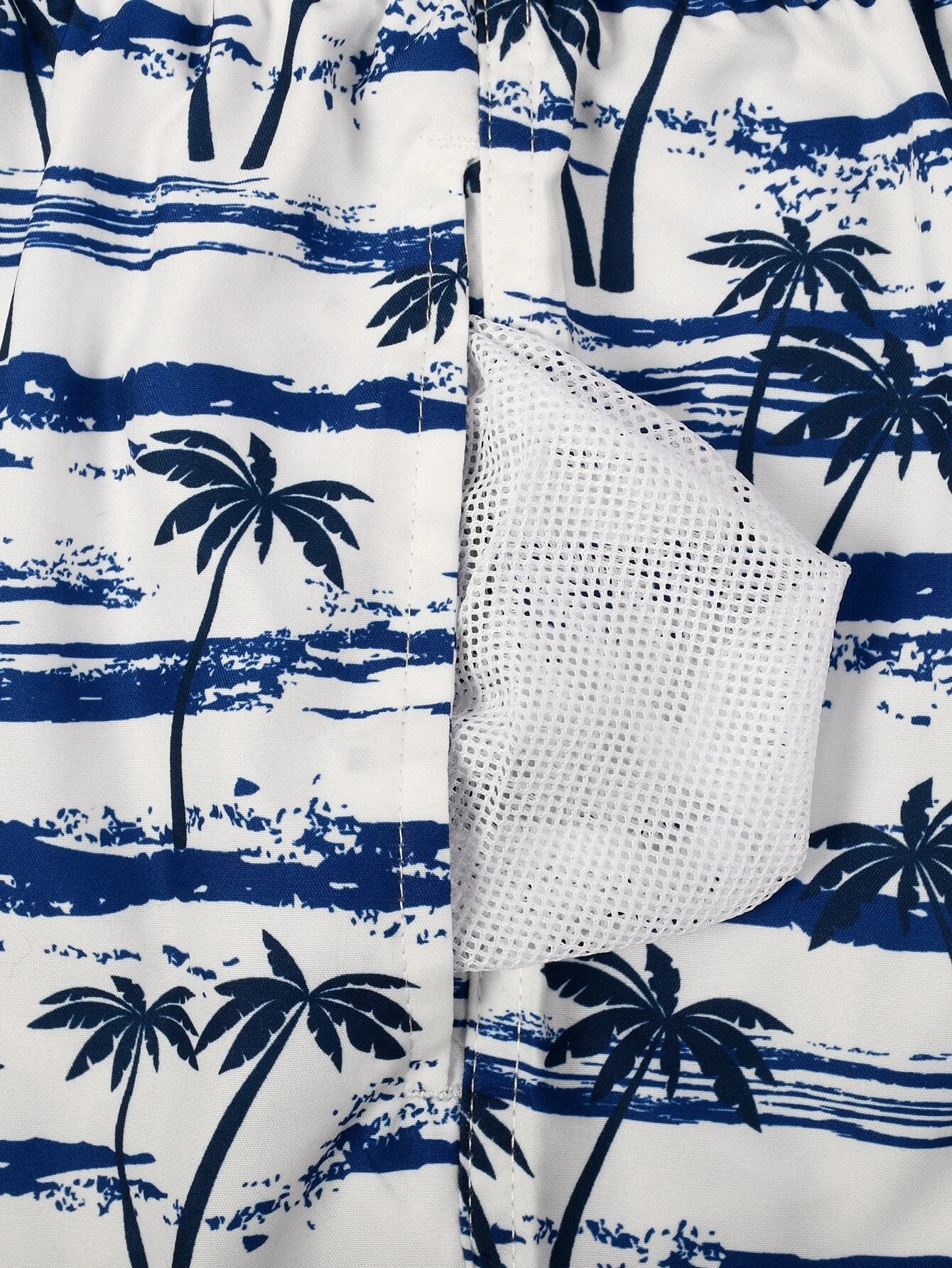 Tropical Print Drawstring Waist Swim Shorts-Waves And Trunks