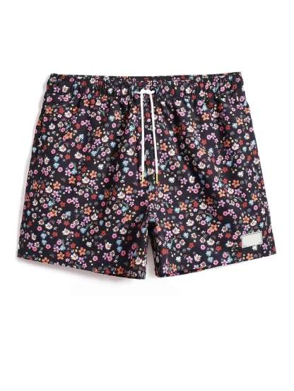 Ditsy Floral Drawstring Swim Trunks-Waves And Trunks