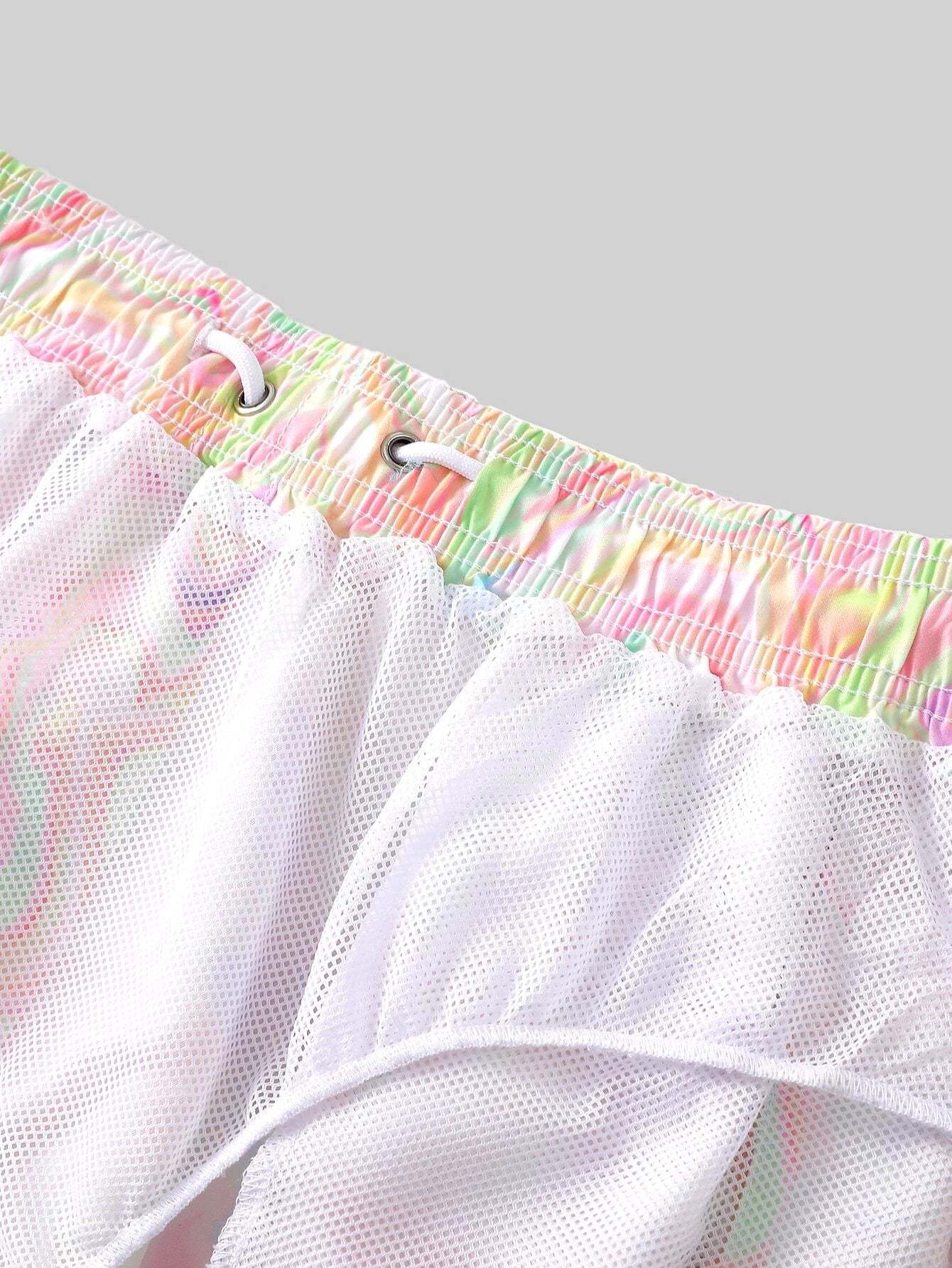 Casual Printed Swim Trunks-Waves And Trunks