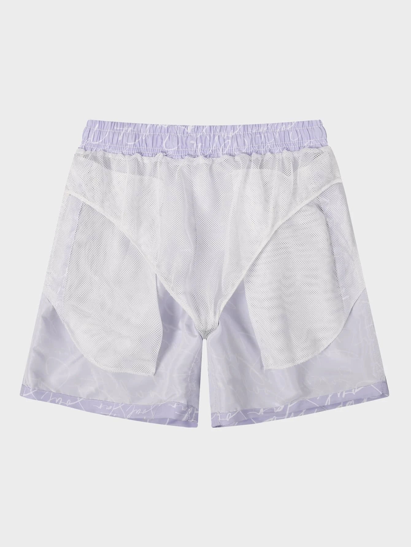 Letter Print Drawstring Natural Bottoms-Waves And Trunks