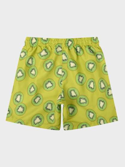 Allover Fruit Print Drawstring Waist Swim Trunks-Waves And Trunks