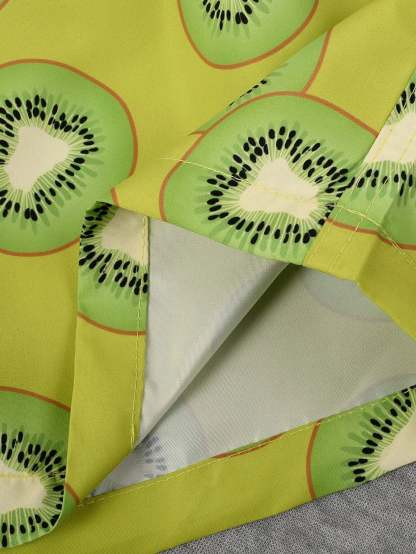 Allover Fruit Print Drawstring Waist Swim Trunks-Waves And Trunks