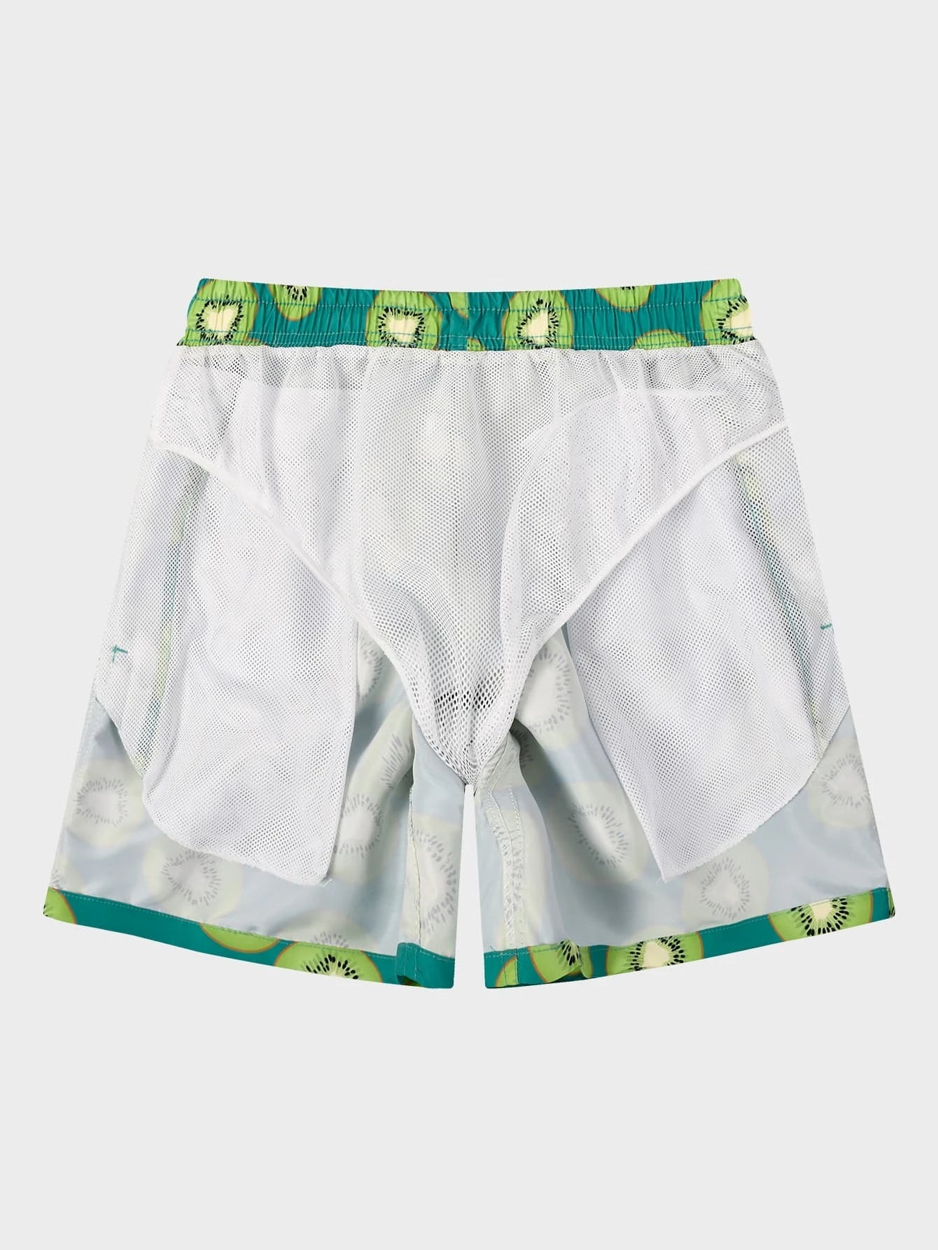 Fruit Print Drawstring  Non Stretch Waist Swim Trunks-Waves And Trunks