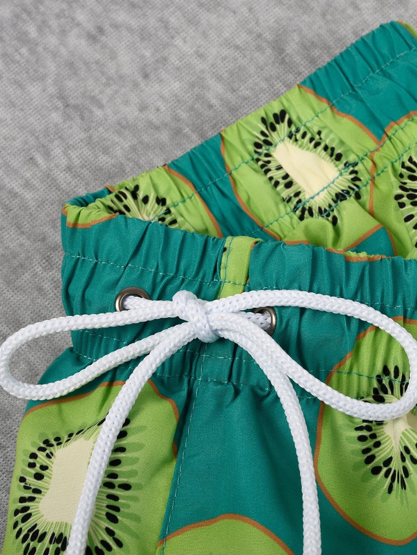 Fruit Print Drawstring  Non Stretch Waist Swim Trunks-Waves And Trunks