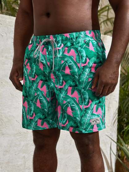 Pocket Tropical Paradise Drawstring Board Shorts-Waves And Trunks