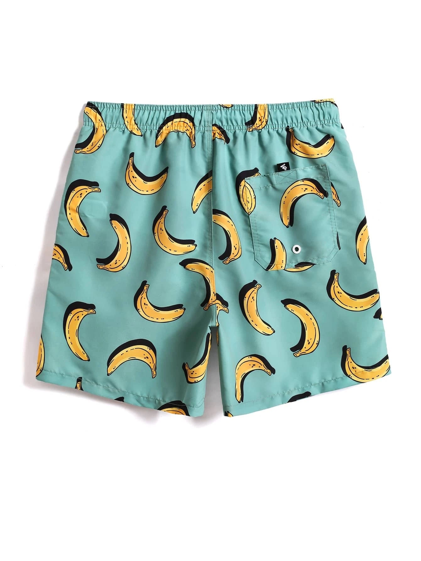 Banana Print Drawstring Waist Swim Trunks-Waves And Trunks