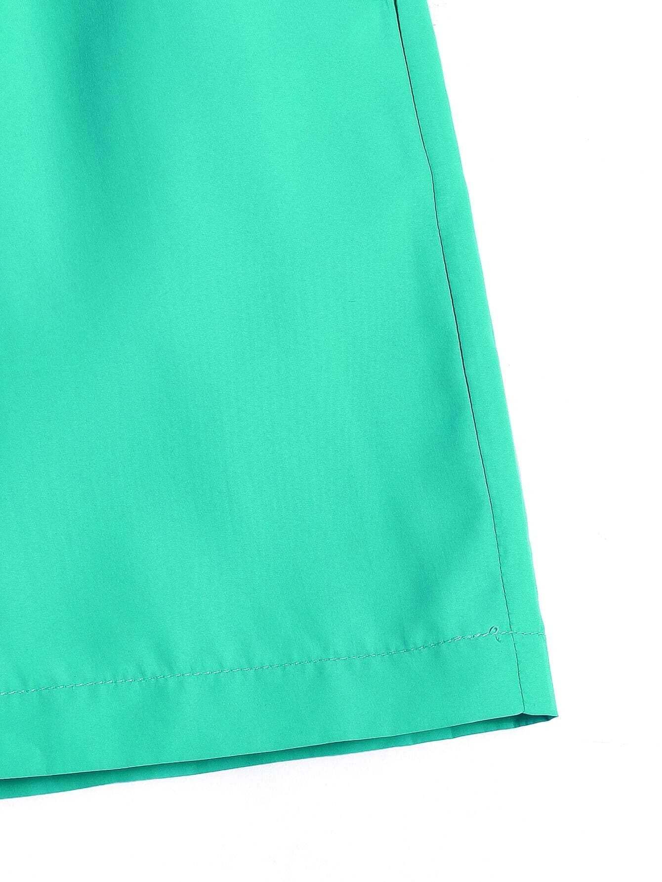 Solid Colored Waist Swim Trunks-Waves And Trunks