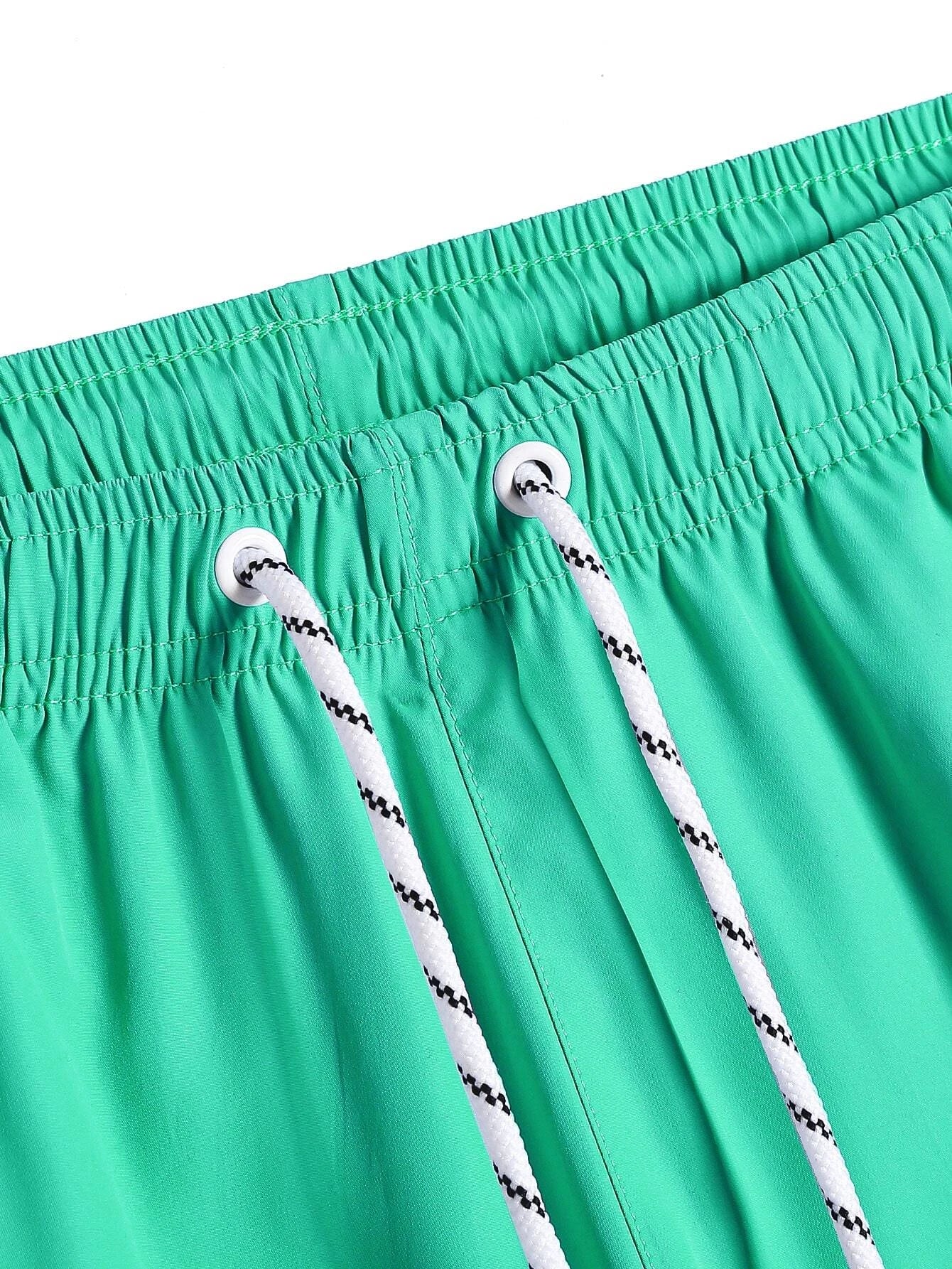 Solid Colored Waist Swim Trunks-Waves And Trunks