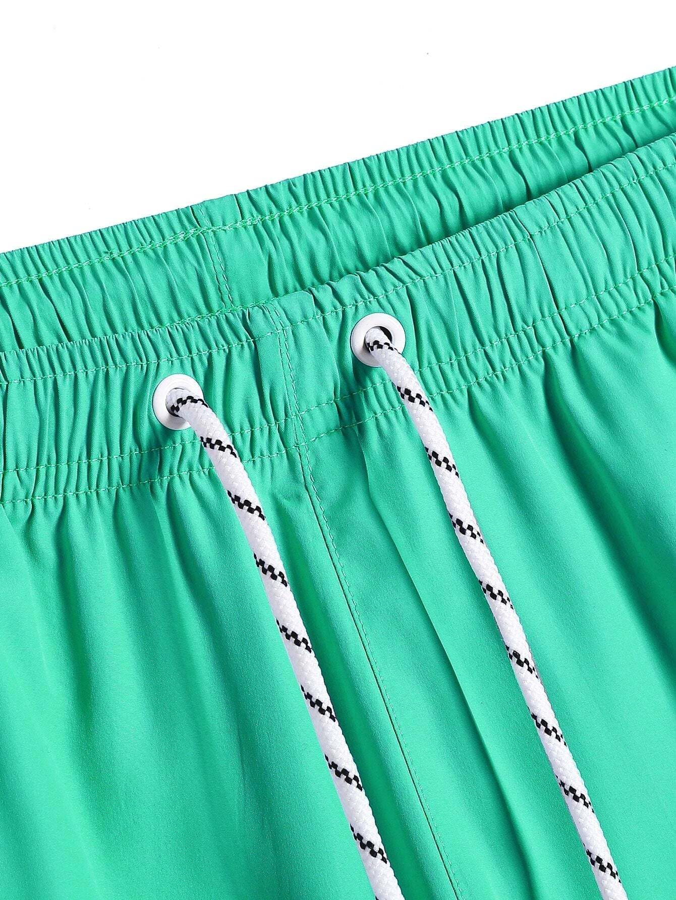 Solid Colored Waist Swim Trunks-Waves And Trunks