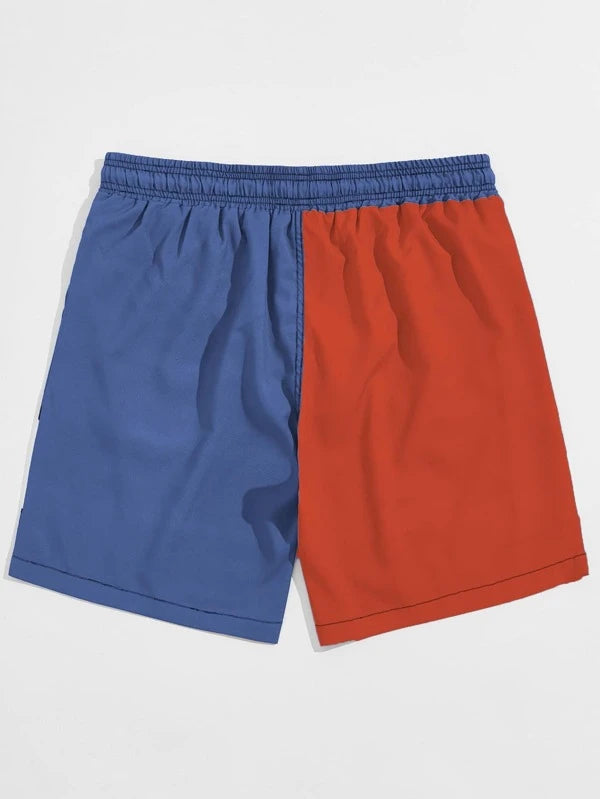 Cartoon Dog And Cat Print Swim Shorts-Waves And Trunks