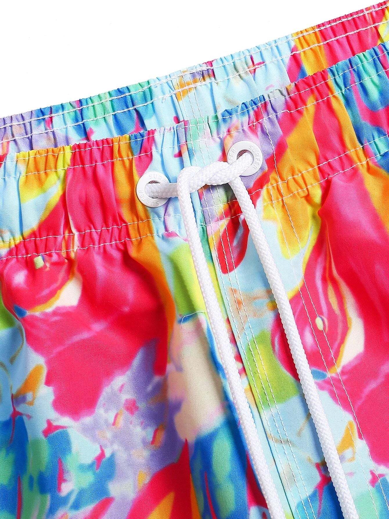 Tie Dye Print Swim Trunks-Waves And Trunks
