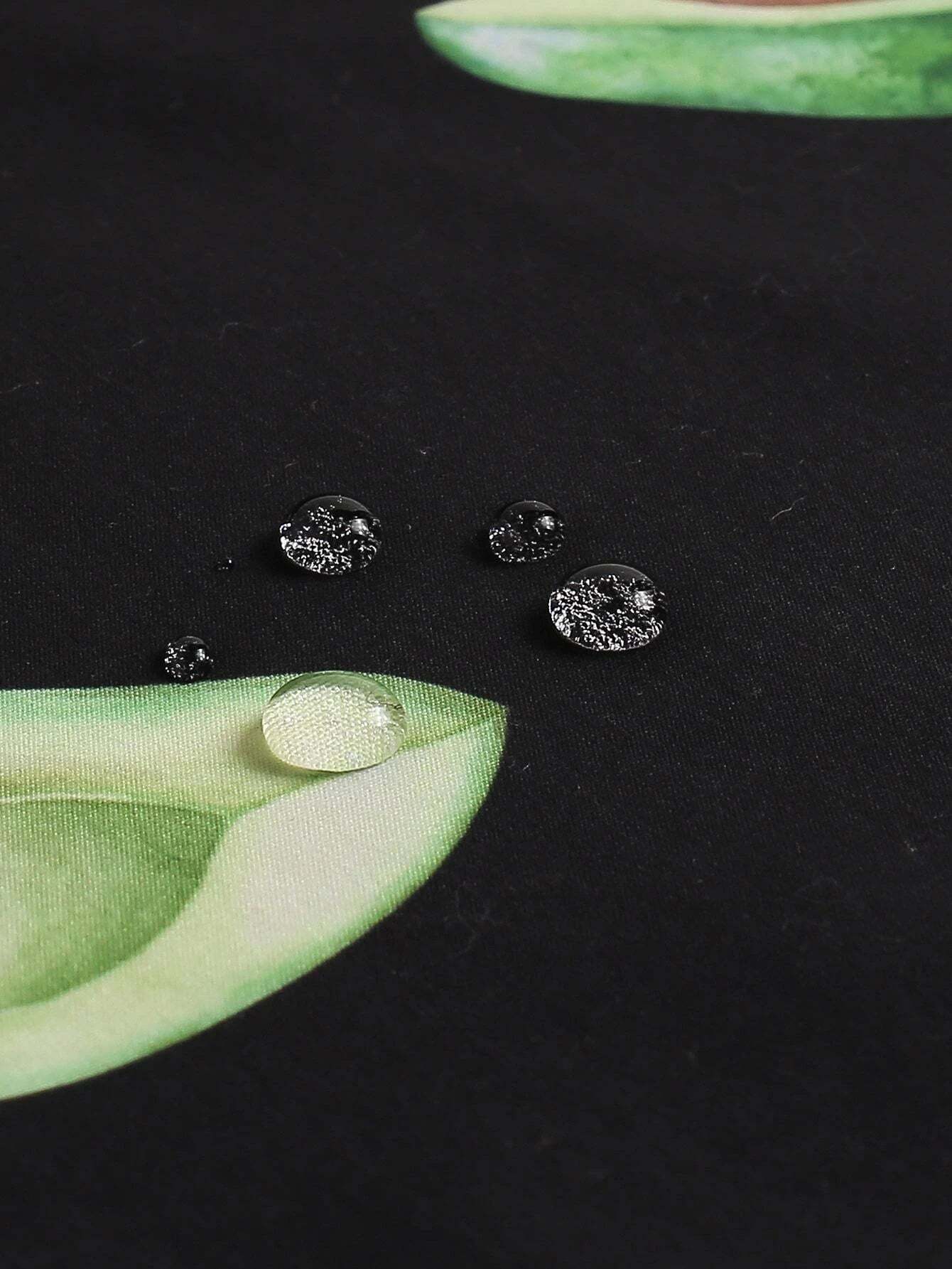 Fruit Print Drawstring Trunks With Letter Patch Detail-Waves And Trunks