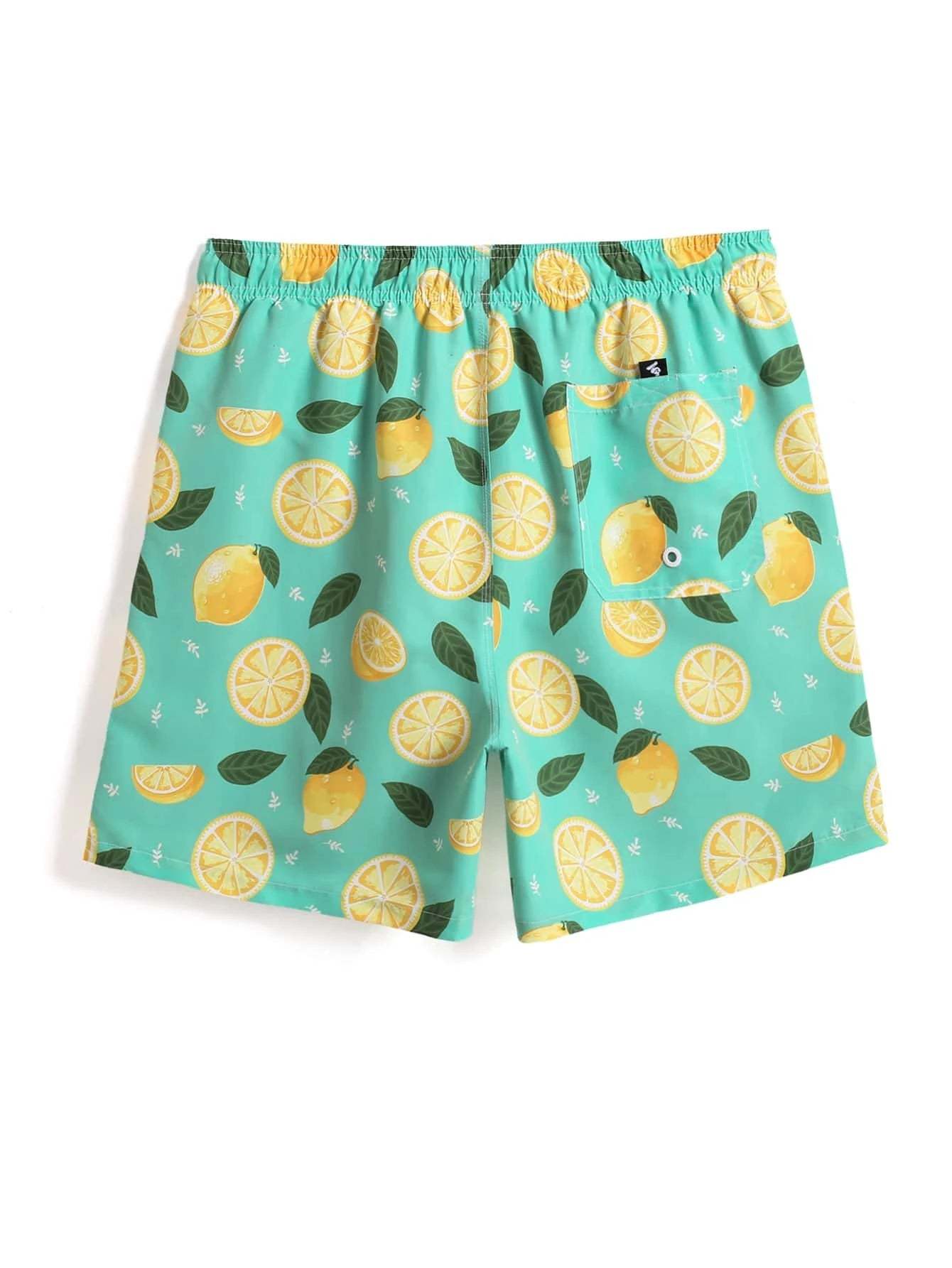 Lemon Print Swim Trunks-Waves And Trunks