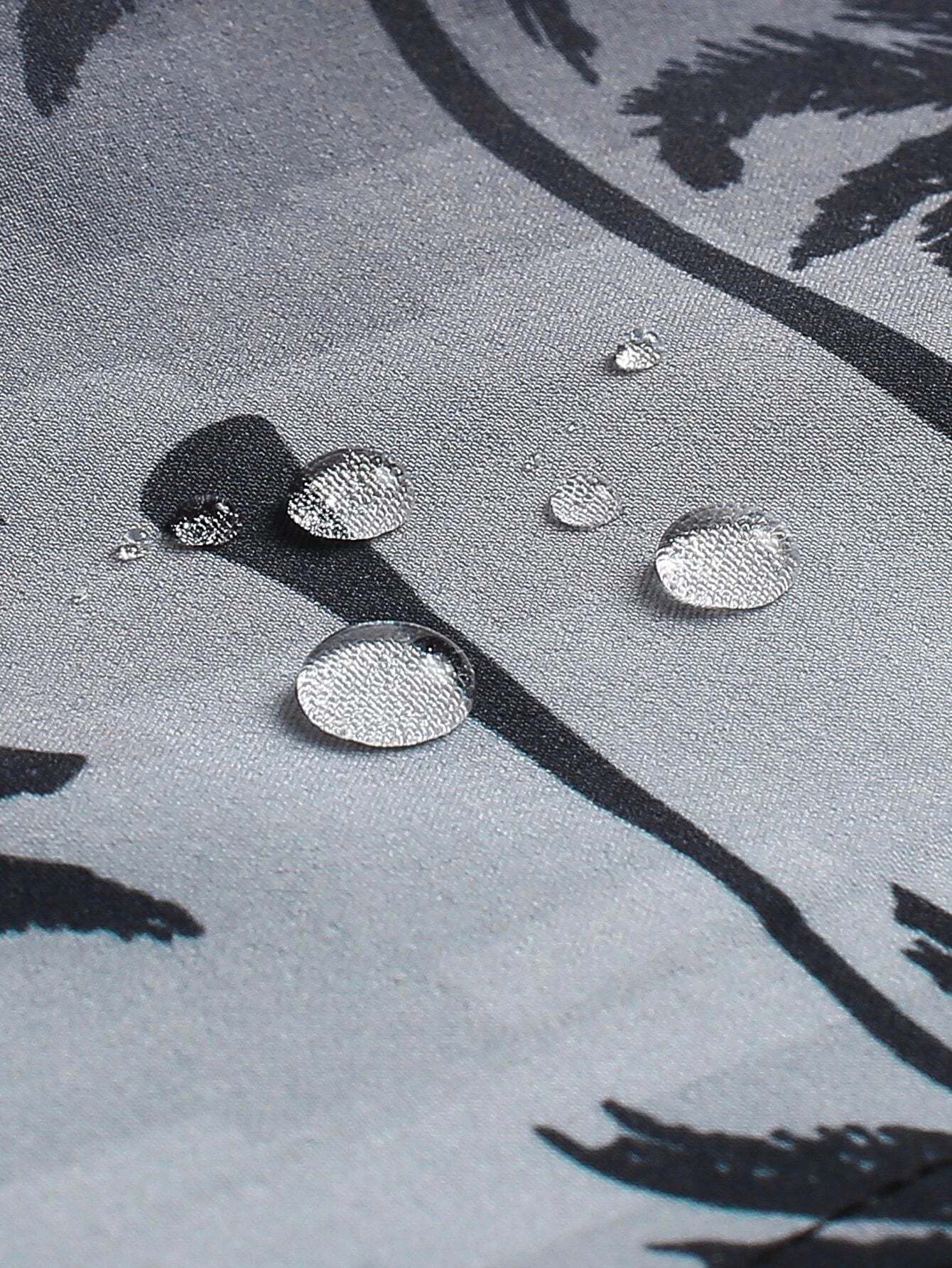 Tropical Print 2 In 1 Drawstring Waist Pocket Swim Trunks-Waves And Trunks