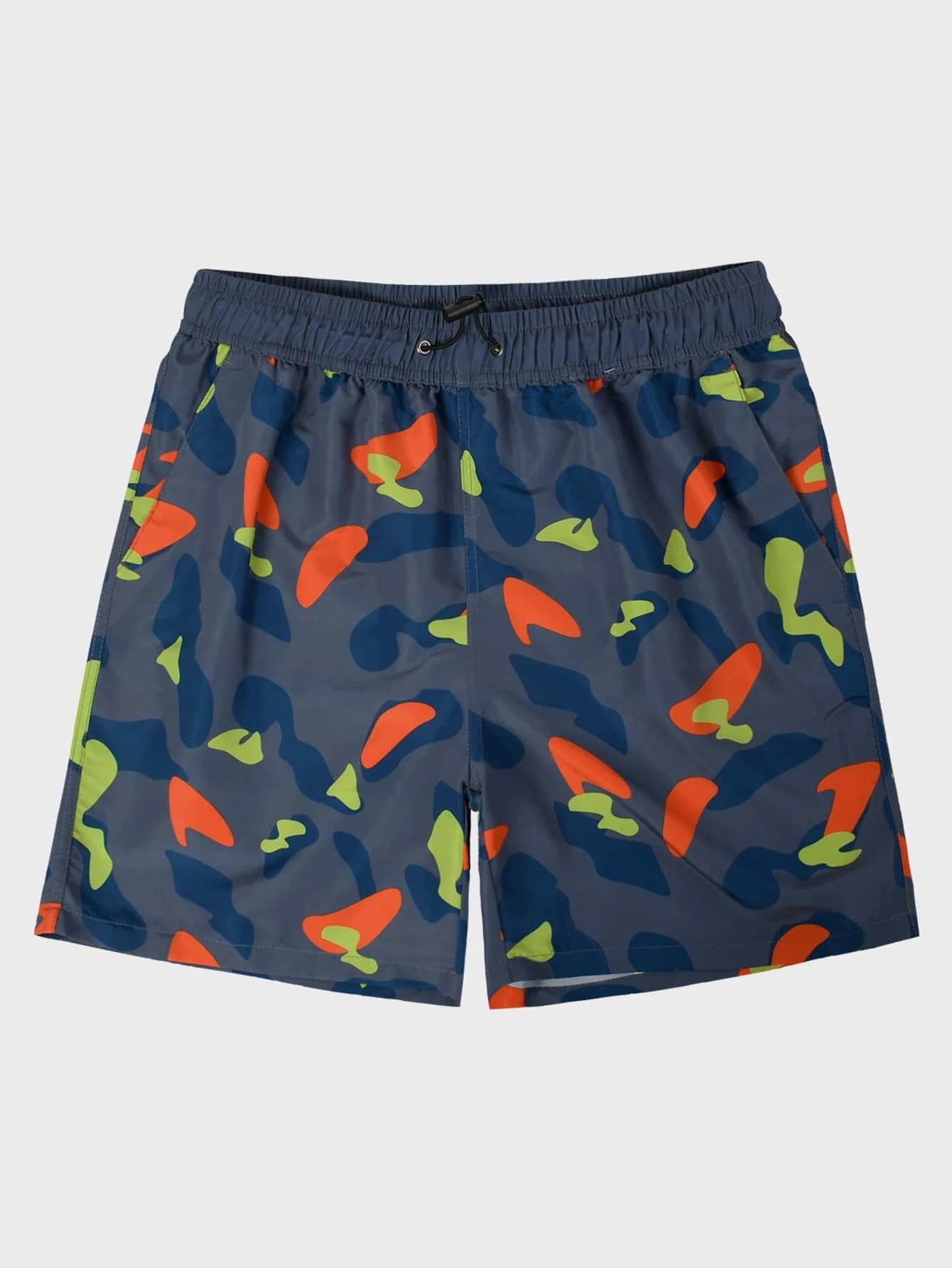 Allover Print Drawstring Waist Beach Shorts-Waves And Trunks