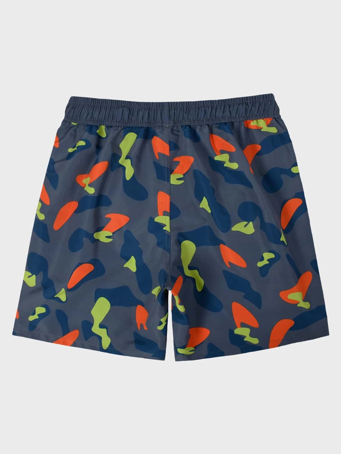 Allover Print Drawstring Waist Beach Shorts-Waves And Trunks