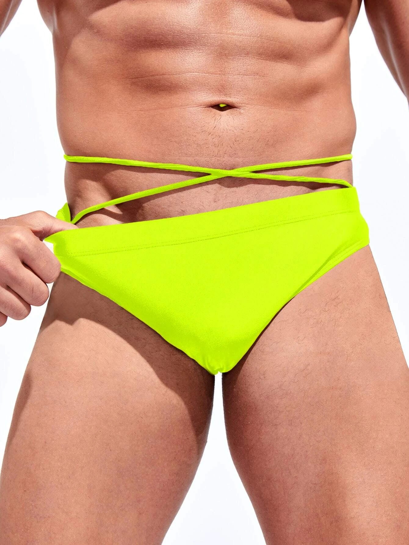 Medium Stretch Solid Color Swim Brief-Waves And Trunks