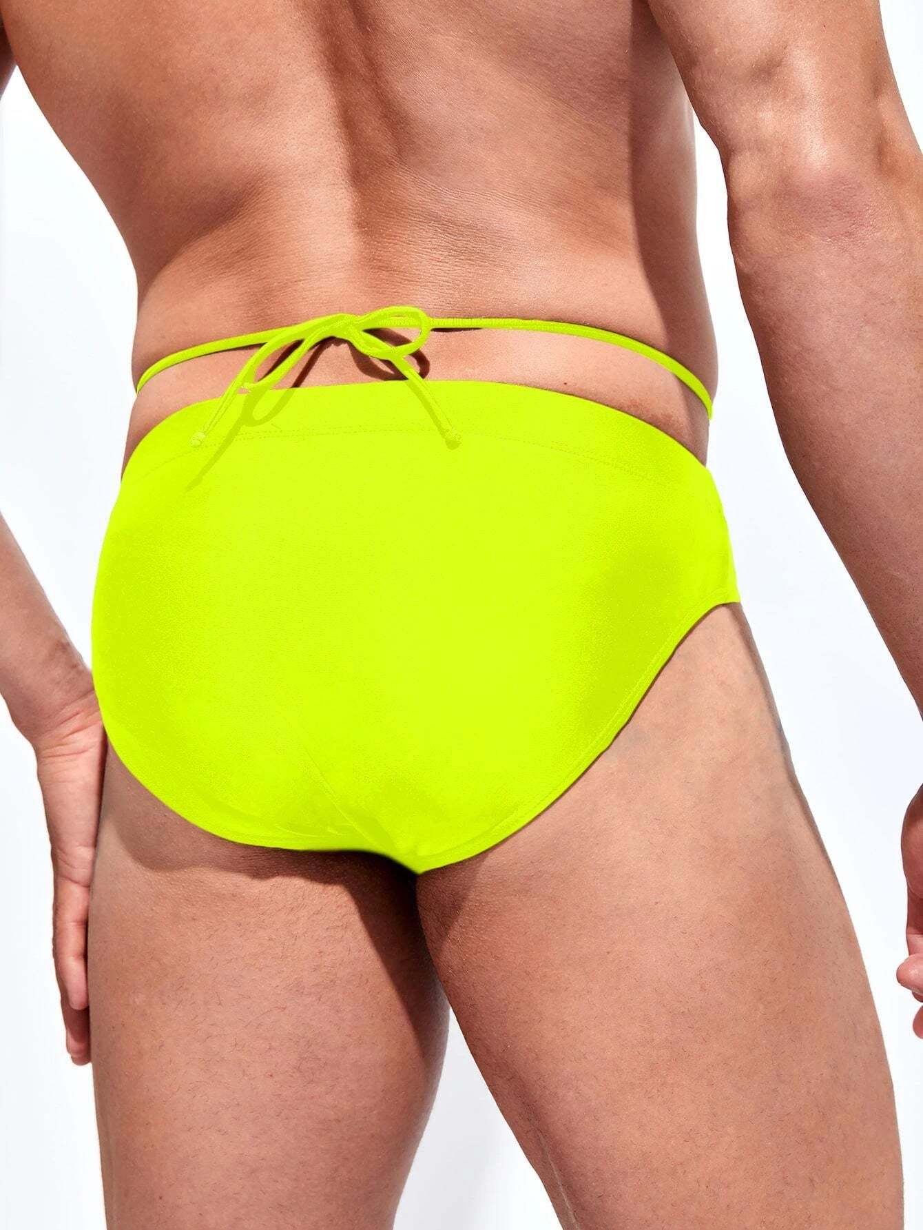 Medium Stretch Solid Color Swim Brief-Waves And Trunks